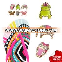 Newly beach custom metal decorative wholesale rhinestone flip flops