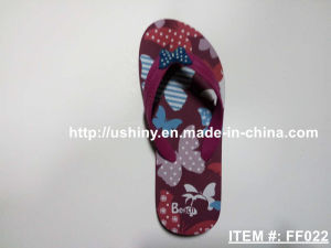 Women′s Butterfly Print Flip Flops